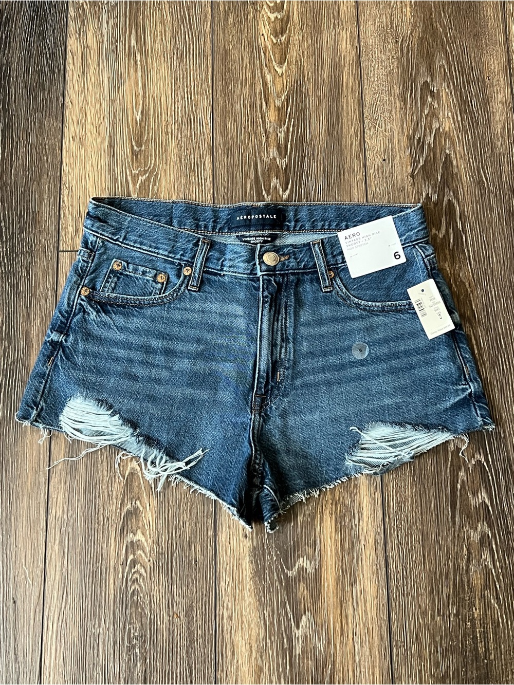 NWT Aeropostale Vintage High Rise Shorty Jean Shorts Womens Size 6